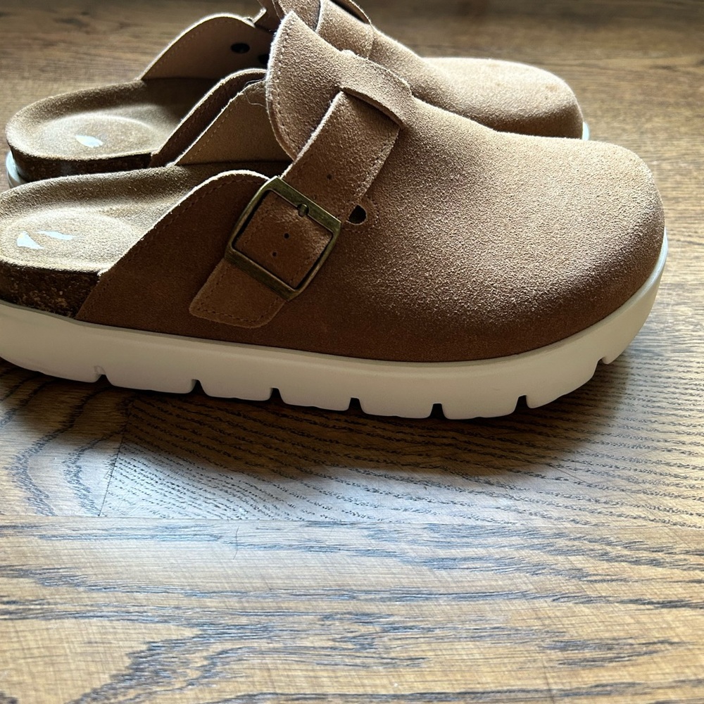 Project Cloud 8.5 Brown Suede Mules with Buckle